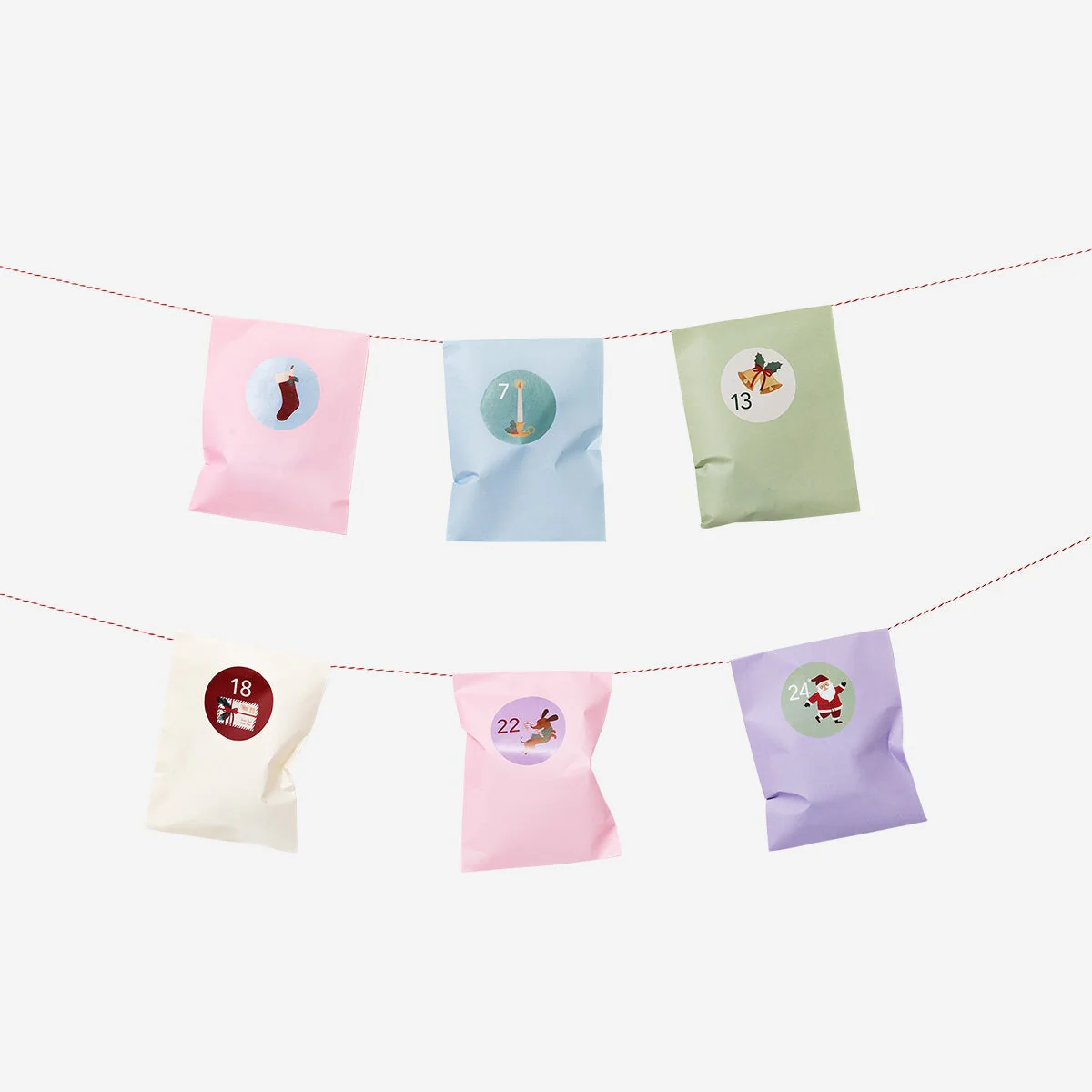 Advent gift bags with number stickers - 24 pcs - Image 3