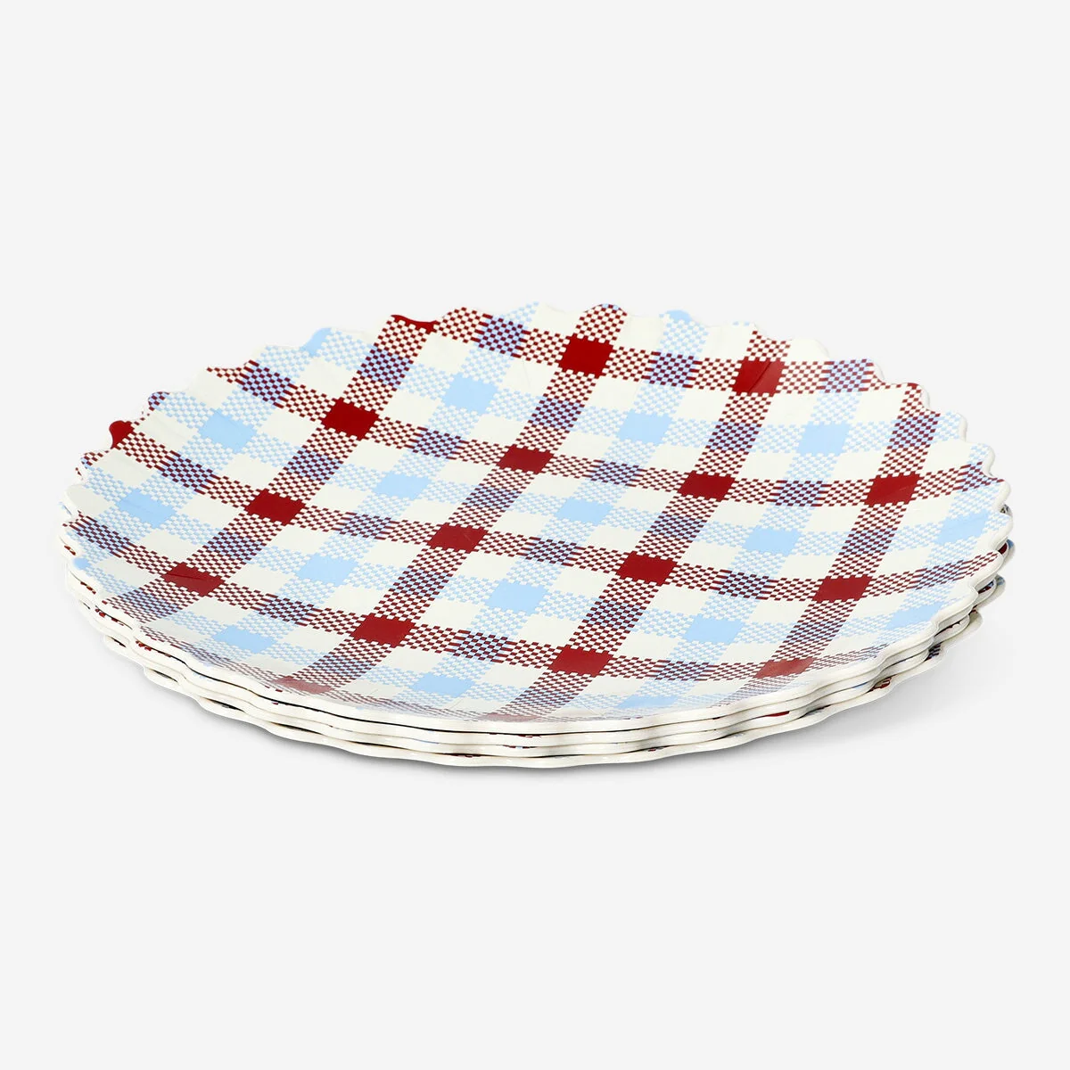 Checkered picnic plates - 4 pcs - Image 3