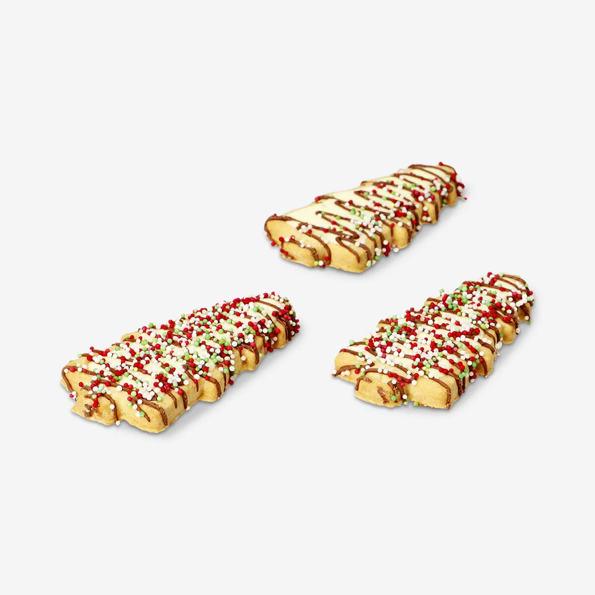 Christmas tree cookies with white chocolate and sprinkles - Image 3