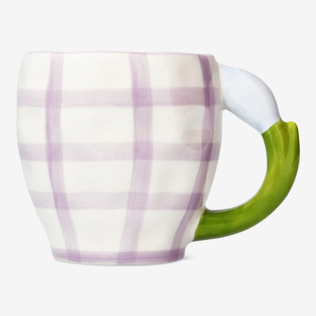 Mug with flower handle and checks - 450 ml - Image 3