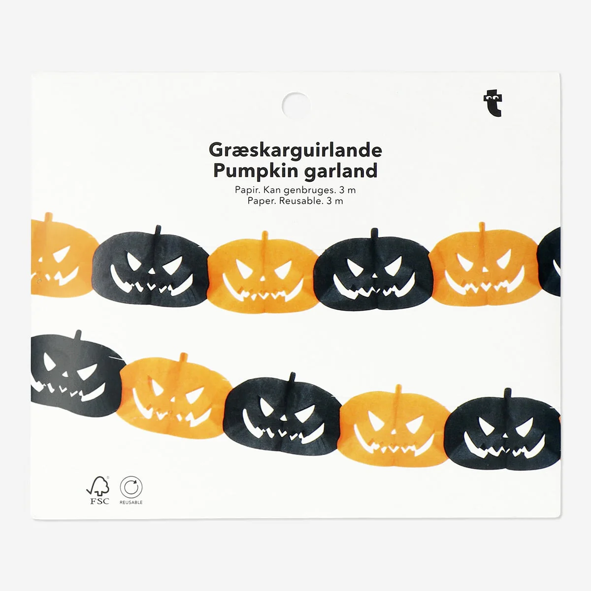 Paper pumpkin garland - 300 cm - Image 3