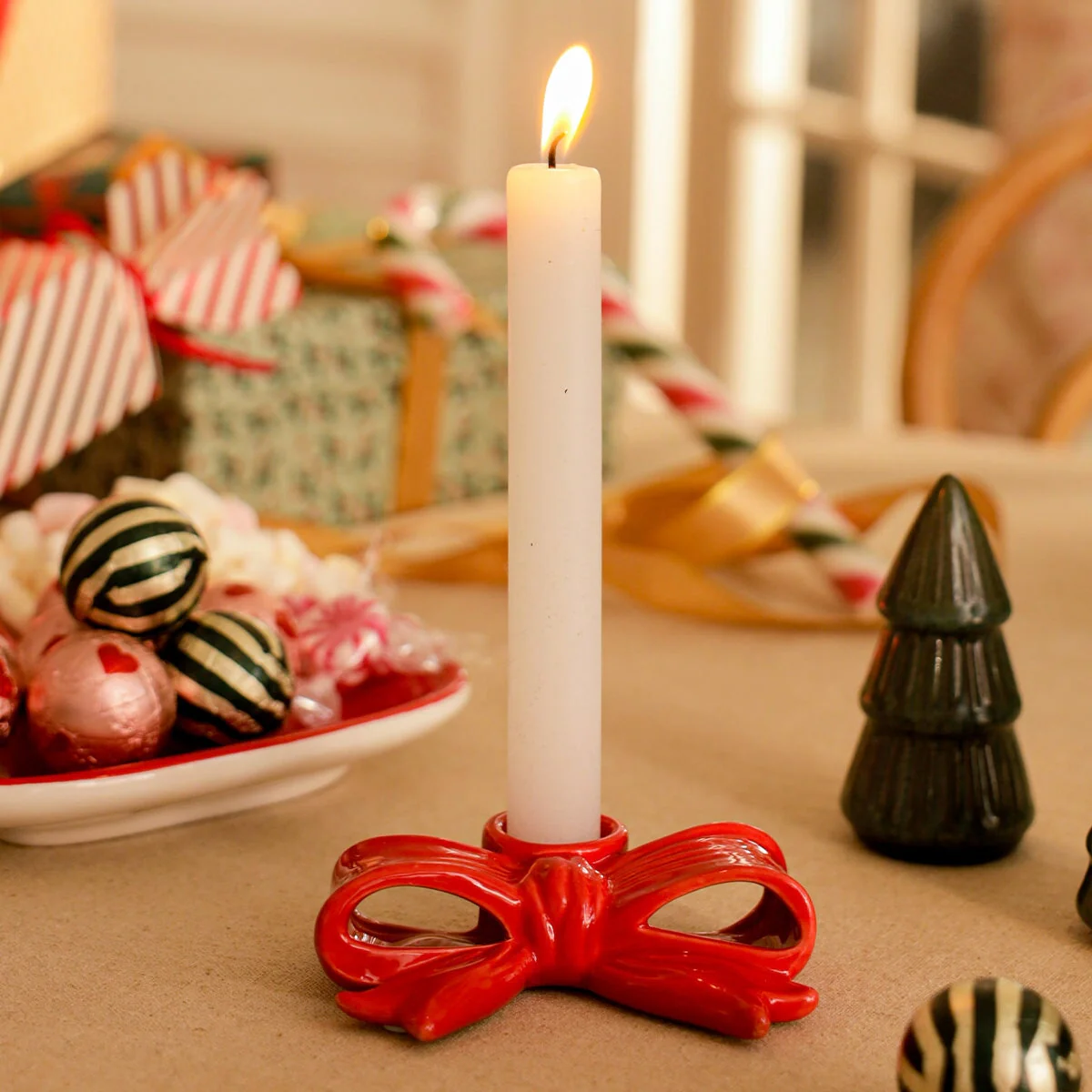 Red bow candle holder - Image 3